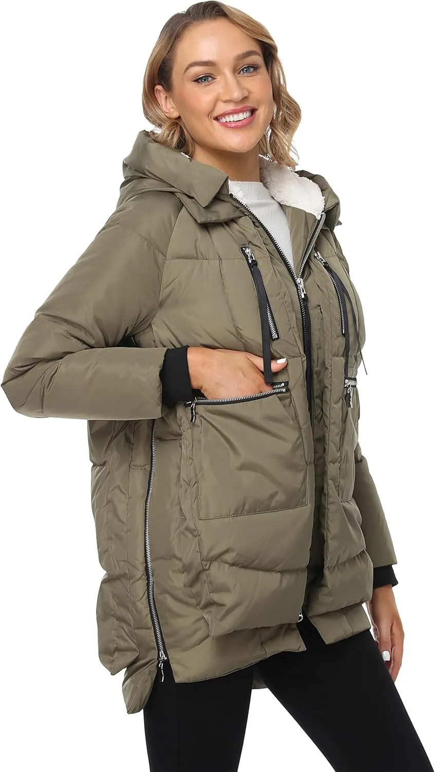 Women's Winter Thickened Down Jackets Long Down Coats Warm Parka with Hood