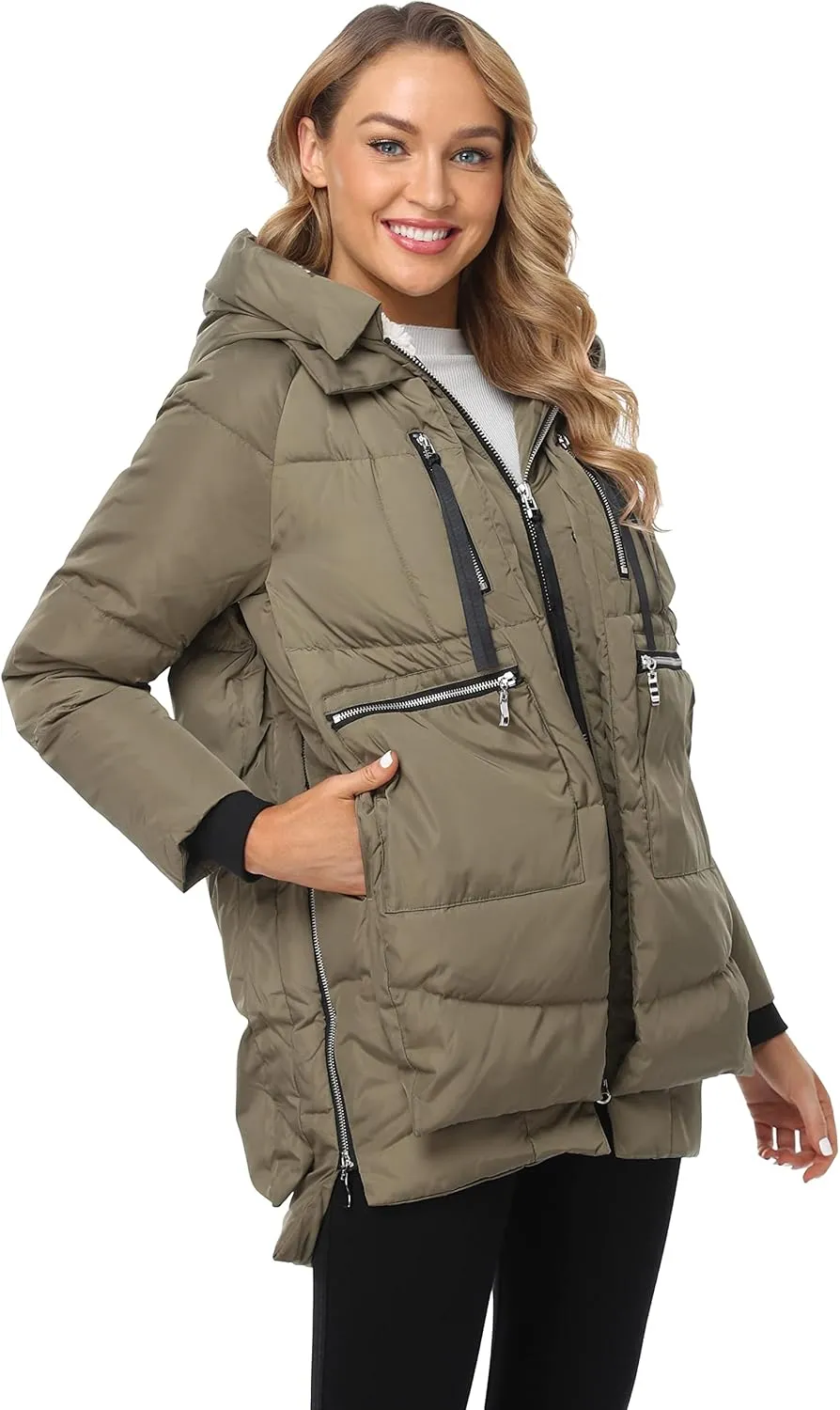 Women's Winter Thickened Down Jackets Long Down Coats Warm Parka with Hood