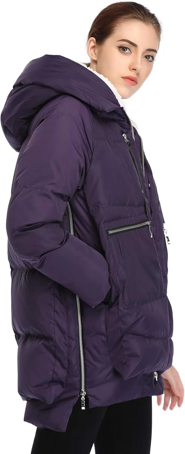 Women's Winter Thickened Down Jackets Long Down Coats Warm Parka with Hood