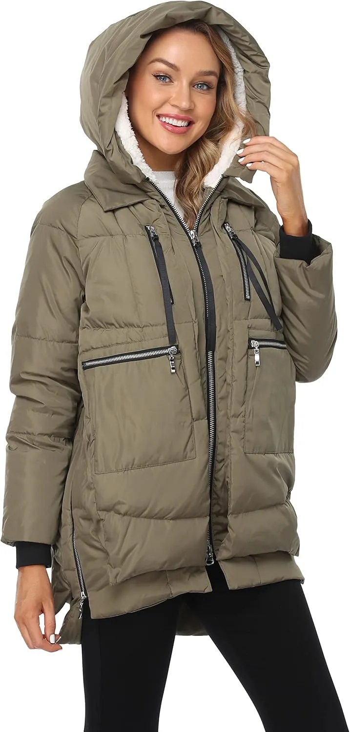 Women's Winter Thickened Down Jackets Long Down Coats Warm Parka with Hood