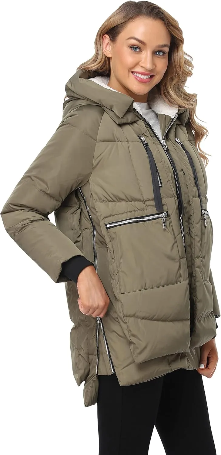 Women's Winter Thickened Down Jackets Long Down Coats Warm Parka with Hood