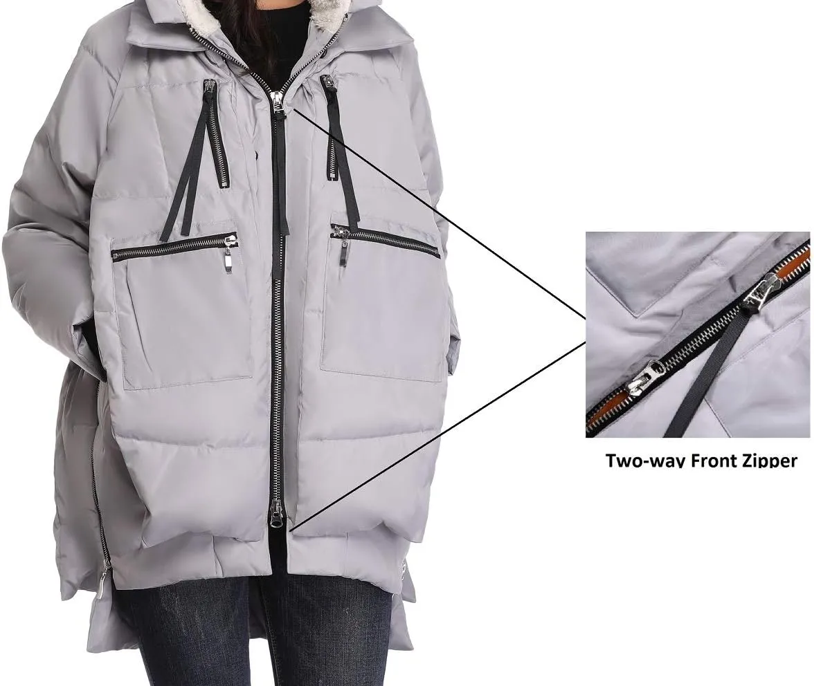 Women's Winter Thickened Down Jackets Long Down Coats Warm Parka with Hood