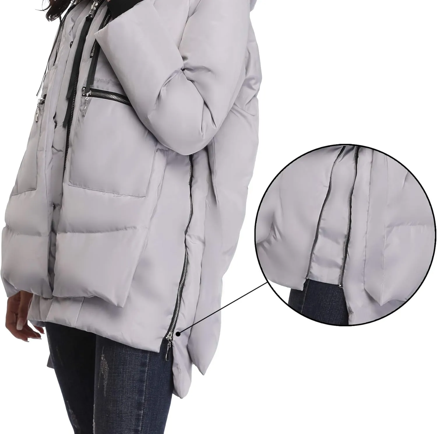 Women's Winter Thickened Down Jackets Long Down Coats Warm Parka with Hood