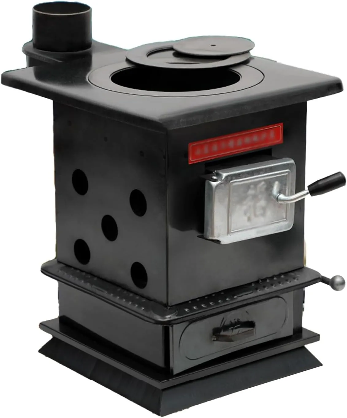Wood Burning Stove, Firewood Heating Stove, Cold Rolled Steel,Fixed Bracket/Movable Universal Wheel/Extended Side Plate,for 2 to 3 People Outdoor Picnic,Camping, Travel