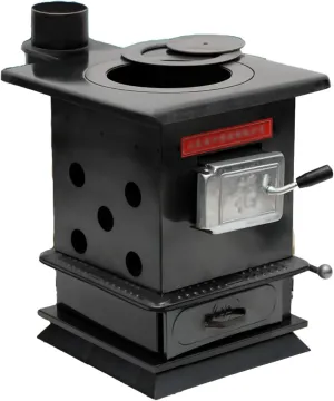 Wood Burning Stove, Firewood Heating Stove, Cold Rolled Steel,Fixed Bracket/Movable Universal Wheel/Extended Side Plate,for 2 to 3 People Outdoor Picnic,Camping, Travel
