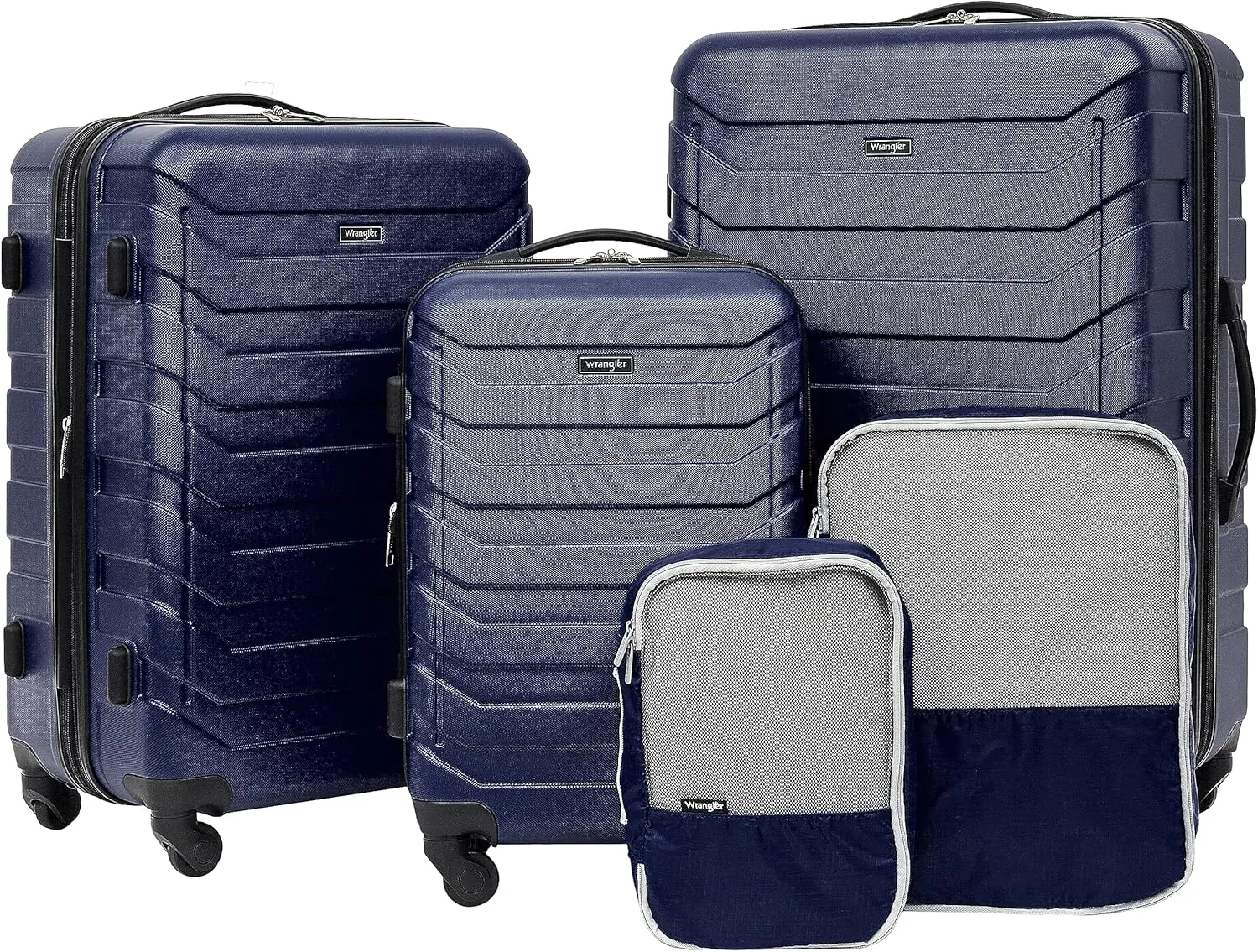 Wrangler Miami Luggage & Packing Cubes, Blue, 5 Piece Set