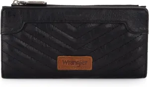 Wrangler Minimalist Wallet for Women Credit Card Wallet Ladies Travel Wallets Black Wallets for Womens Monederos de Mujer Card Cases & Money Organizers with Smooth Zippers for Women Men