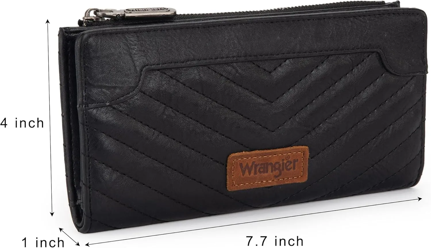 Wrangler Minimalist Wallet for Women Credit Card Wallet Ladies Travel Wallets Black Wallets for Womens Monederos de Mujer Card Cases & Money Organizers with Smooth Zippers for Women Men