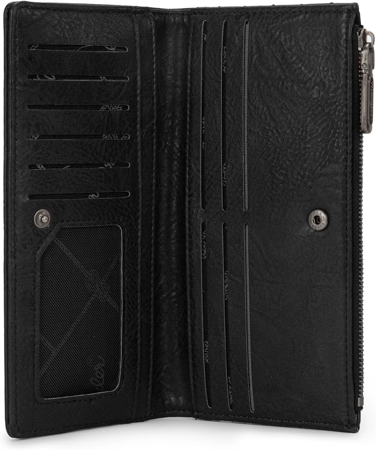 Wrangler Minimalist Wallet for Women Credit Card Wallet Ladies Travel Wallets Black Wallets for Womens Monederos de Mujer Card Cases & Money Organizers with Smooth Zippers for Women Men