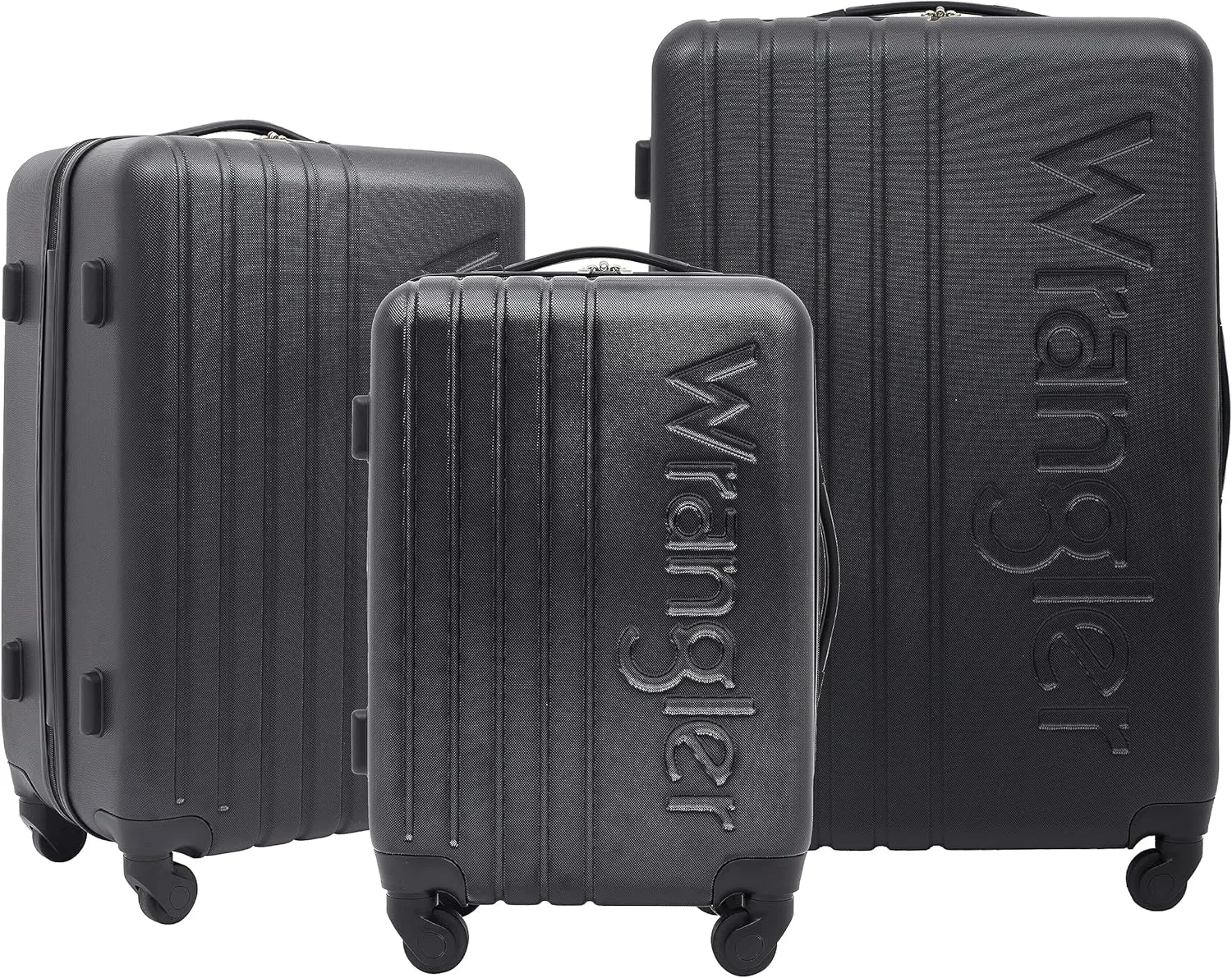 Wrangler Quest Luggage Set, Black, 3 Piece (30"/26"/22")