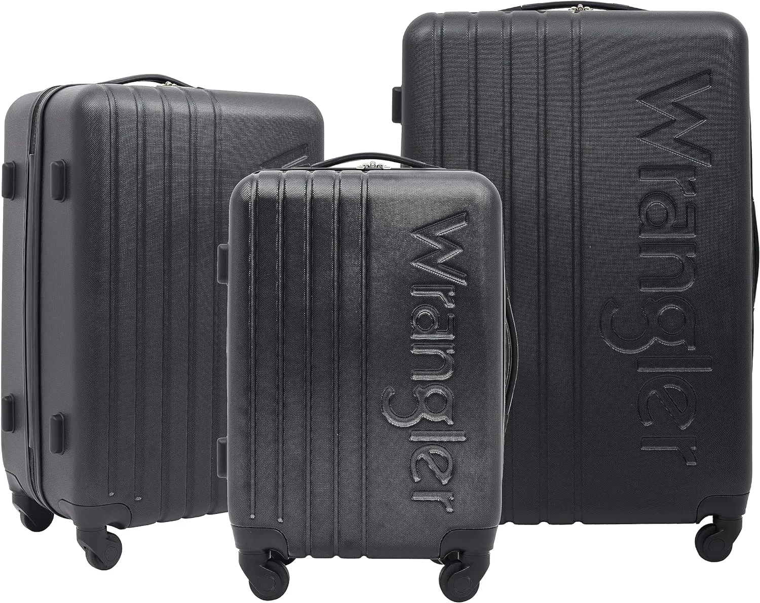 Wrangler Quest Luggage Set, Black, 3 Piece (30"/26"/22")