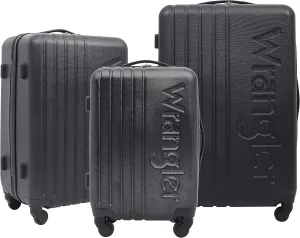 Wrangler Quest Luggage Set, Black, 3 Piece (30"/26"/22")