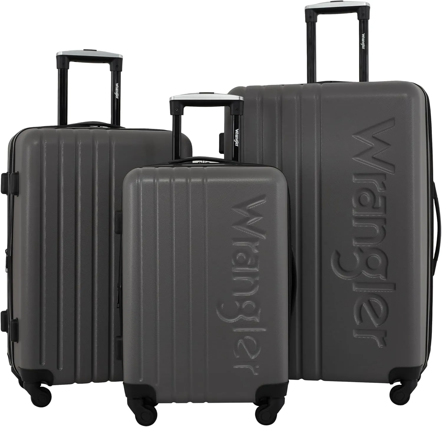 Wrangler Quest Luggage Set, Granite Gray, 3 Piece (28"/24"/20")