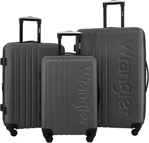 Wrangler Quest Luggage Set, Granite Gray, 3 Piece (28"/24"/20")