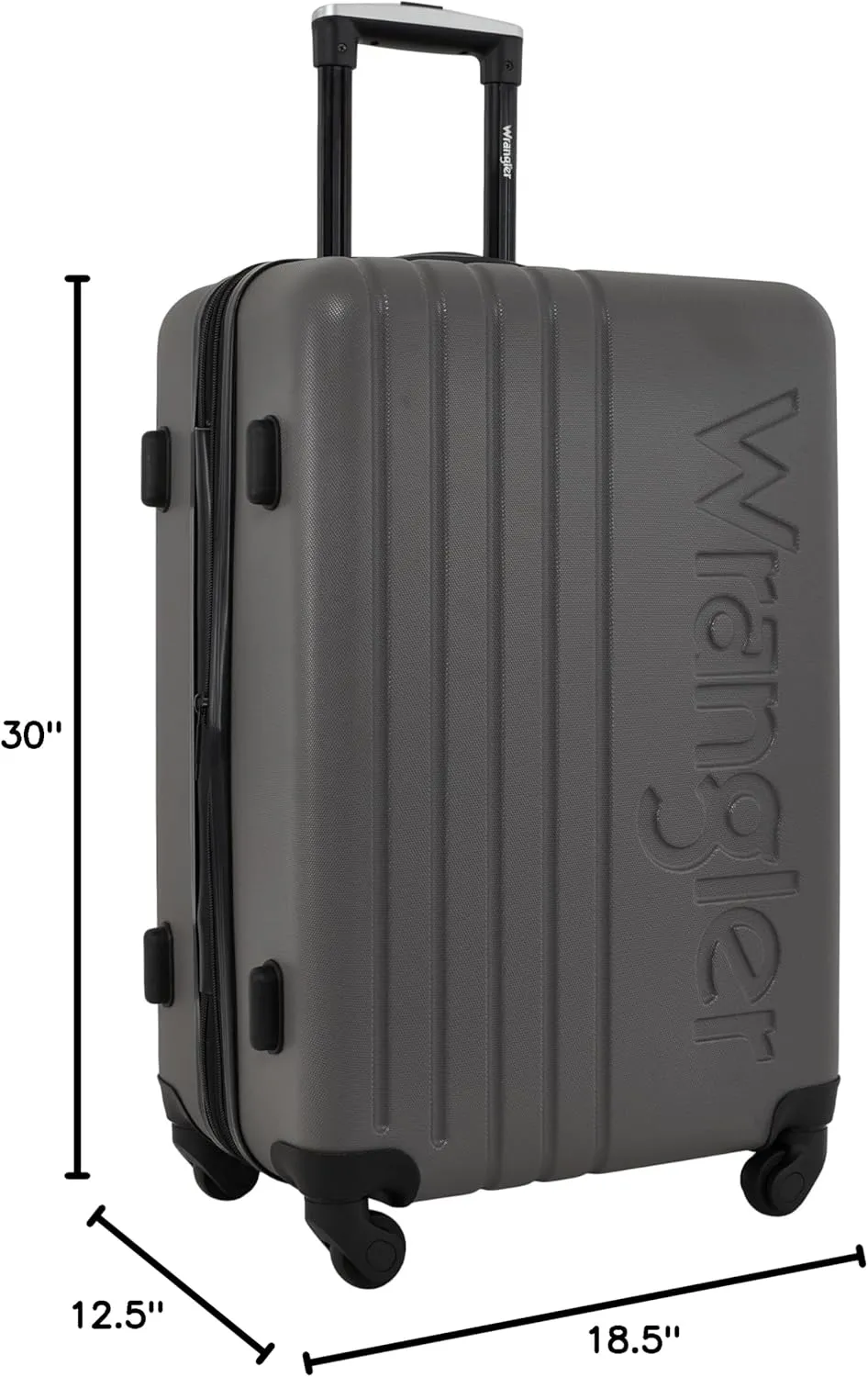 Wrangler Quest Luggage Set, Granite Gray, 3 Piece (28"/24"/20")