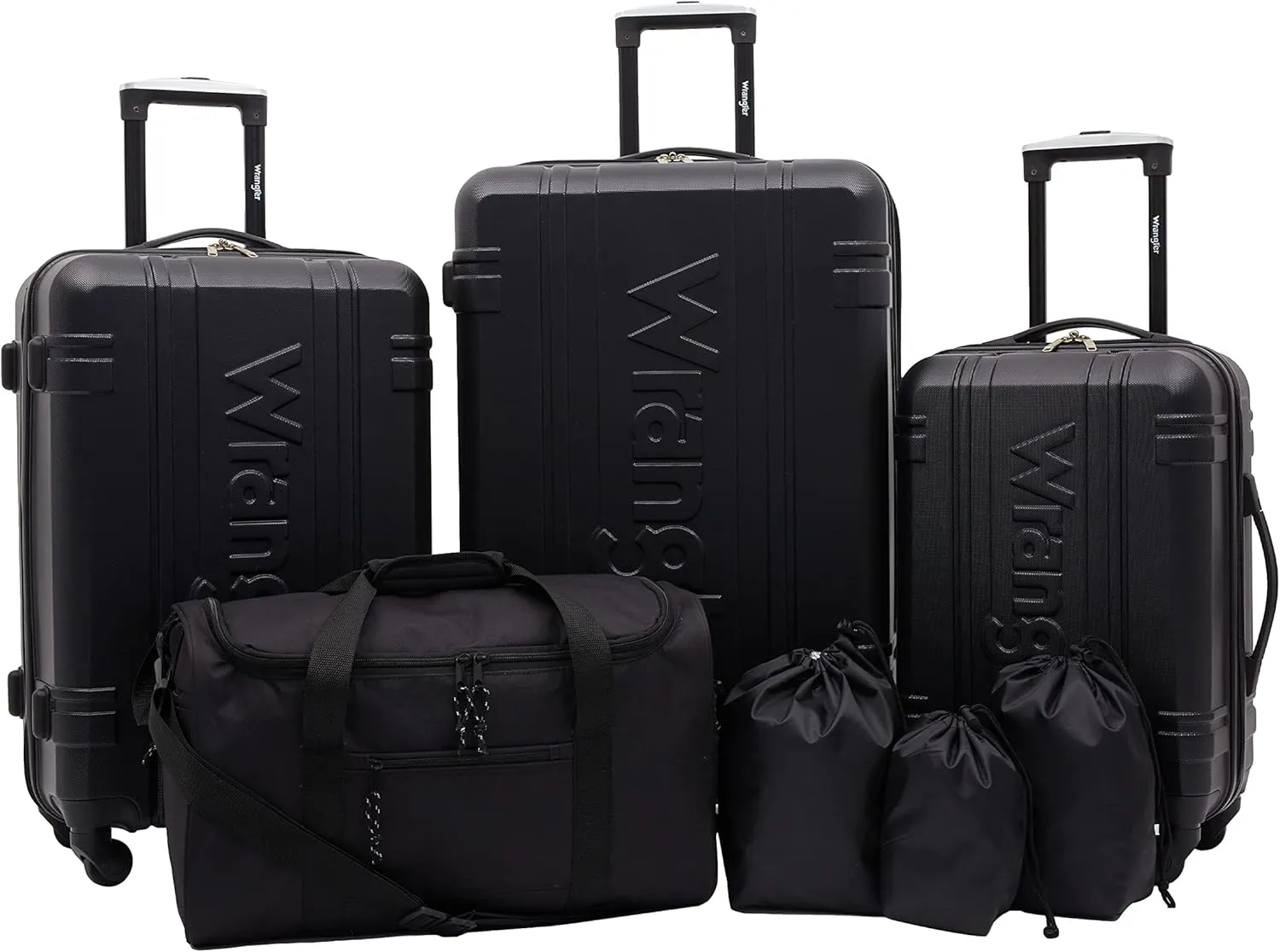 Wrangler Venture Luggage and Travel, Black, 7-Piece Set