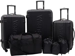 Wrangler Venture Luggage and Travel, Black, 7-Piece Set