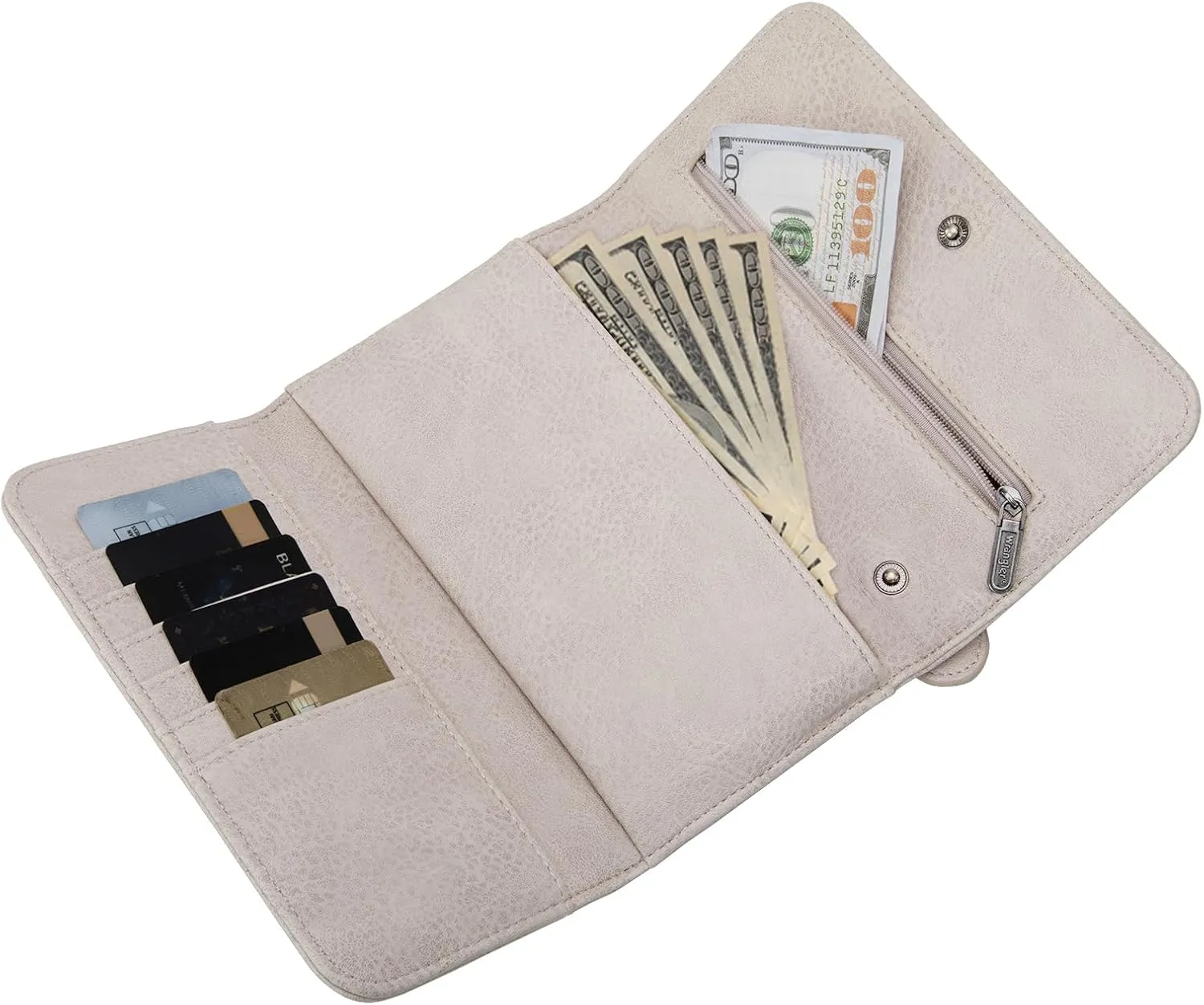 Wrangler Womens Wallet Trifold Clutch Wallets for Girls Ladies RFID Blocking Western Wallet with Coin Purse and Zipper Ideal Gift