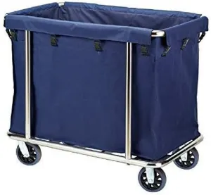 W?schekorb W?schesortierwagen Edelstahl mit Rollen und Taschen, kommerzielle Haushaltsreinigung, Trolley W?schesammler