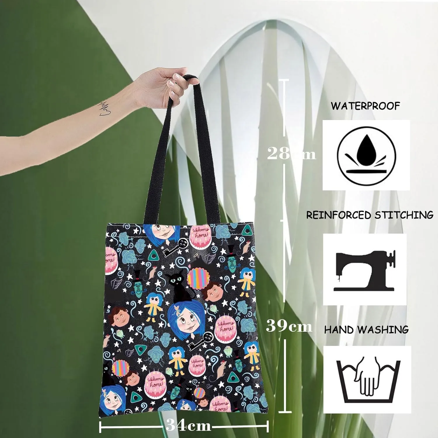 WZMPA Cartoon Cosmetic Bag Mr. Bobinsky Fans Gift The Secret Door Makeup Zipper Pouch Bag For Cartoon Movie Fans (welcome home T-BL)