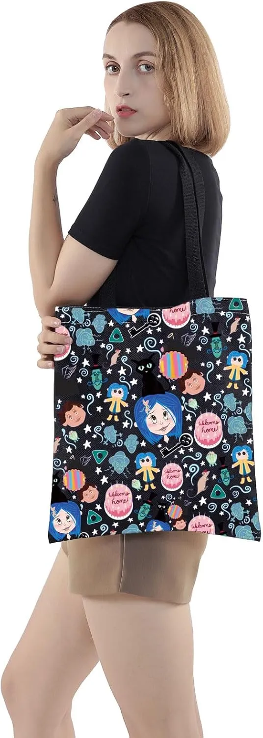 WZMPA Cartoon Cosmetic Bag Mr. Bobinsky Fans Gift The Secret Door Makeup Zipper Pouch Bag For Cartoon Movie Fans (welcome home T-BL)