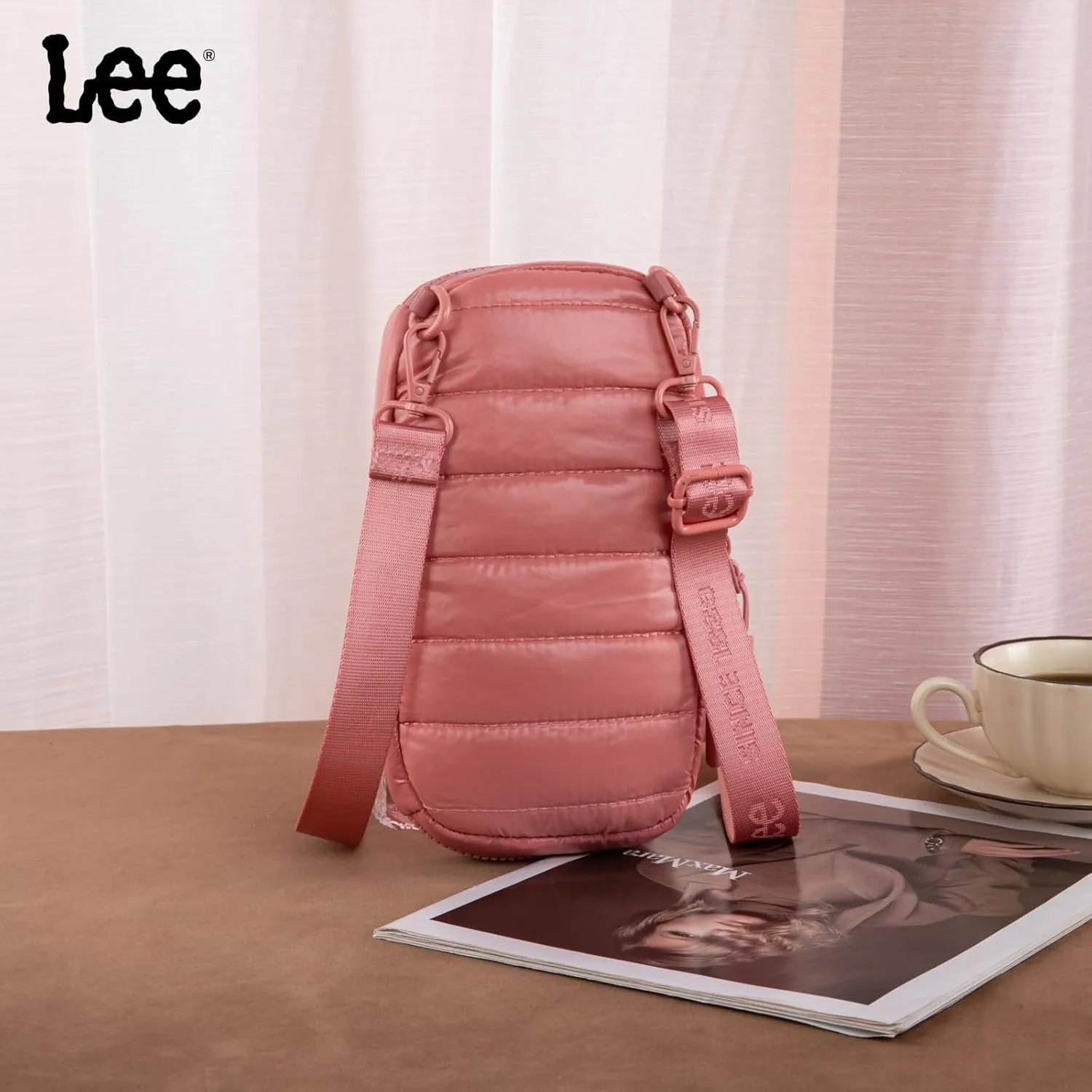 x Lee Dual Wristlet Wallets for Women, Puffer Crossbody Wallets Purse with Phone Pocket & Zipper Closure