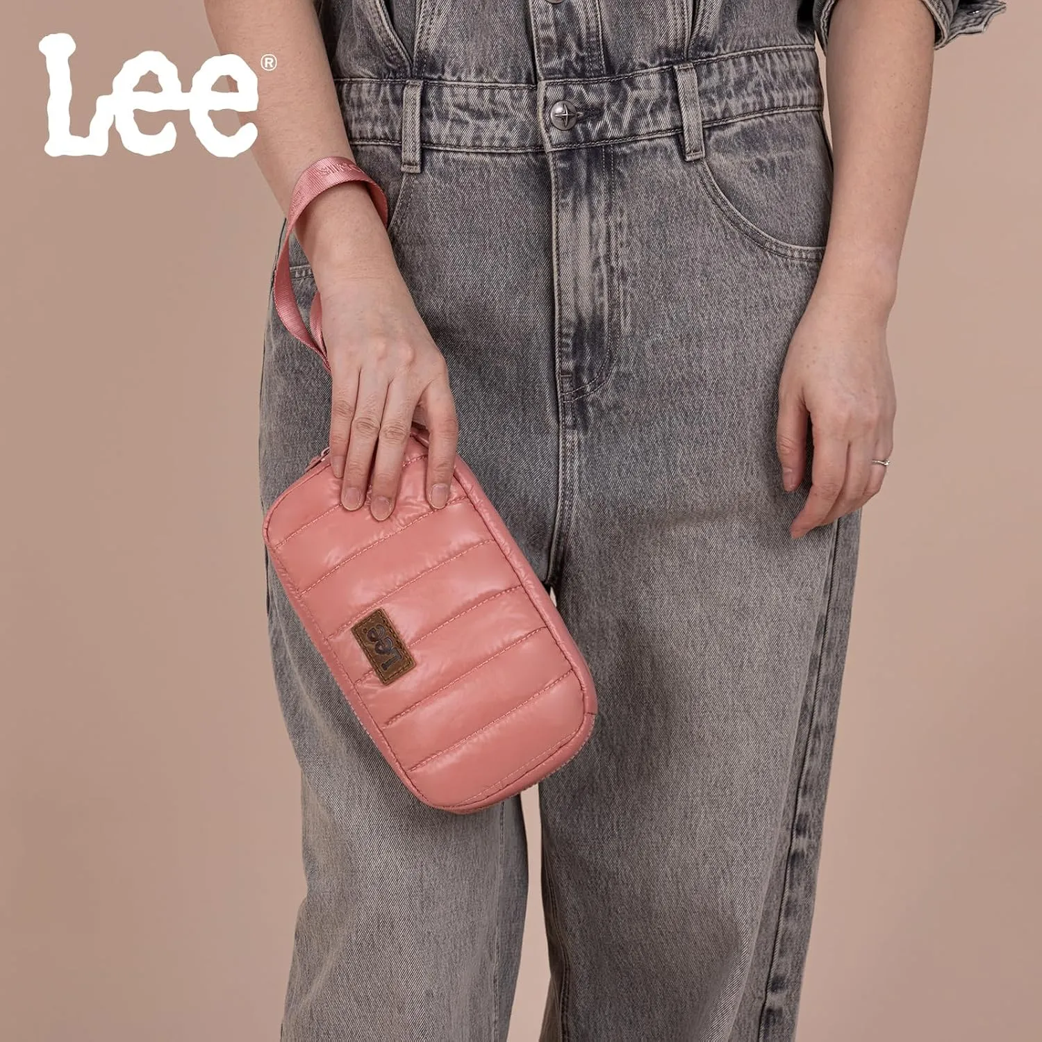 x Lee Dual Wristlet Wallets for Women, Puffer Crossbody Wallets Purse with Phone Pocket & Zipper Closure