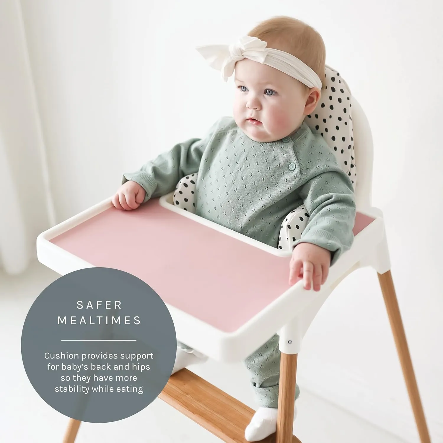 Yeah Baby Goods Wipeable IKEA Antilop Highchair Cushion Cover (Black) - Soft, Waterproof Baby High Chair Cover