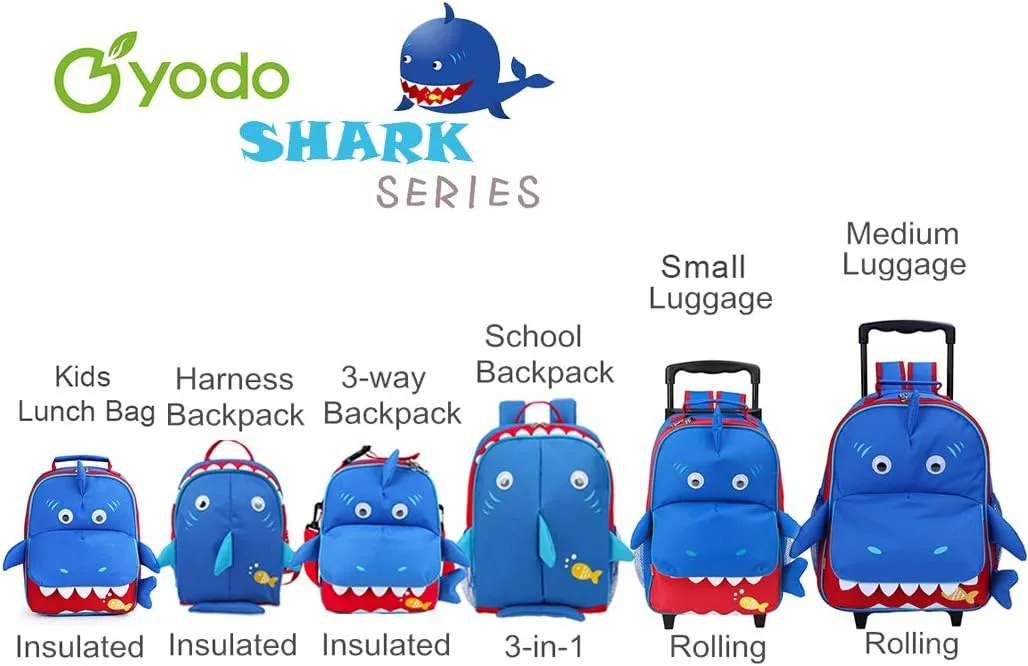 Yodo 3-Way Kids Suitcase Luggage or Toddler Rolling Backpack with wheels