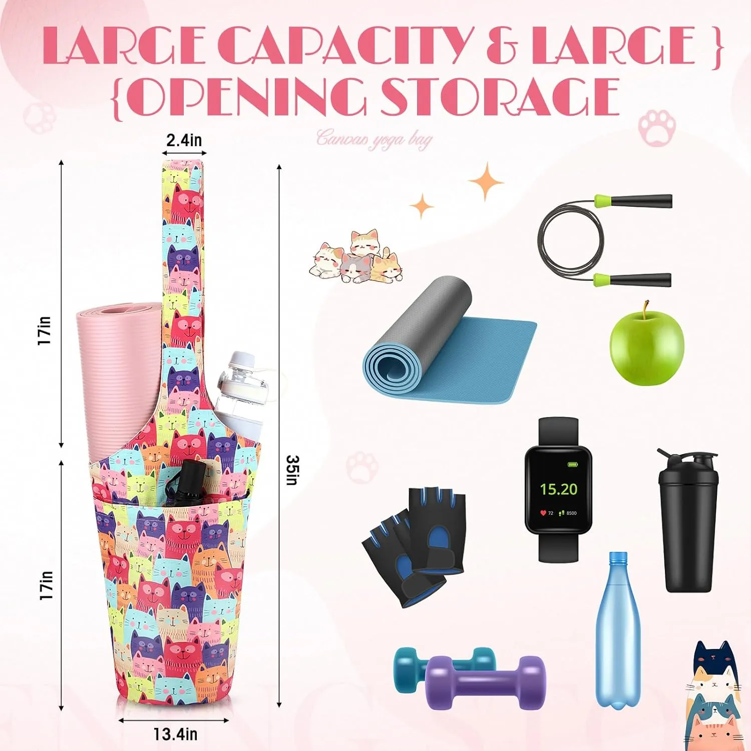 Yoga Mat Bag Yoga Bags With Shoulder Strap Gym Pocket Sack Long Sports Carrier Tote Exercise Pad Holder For Women Yogi