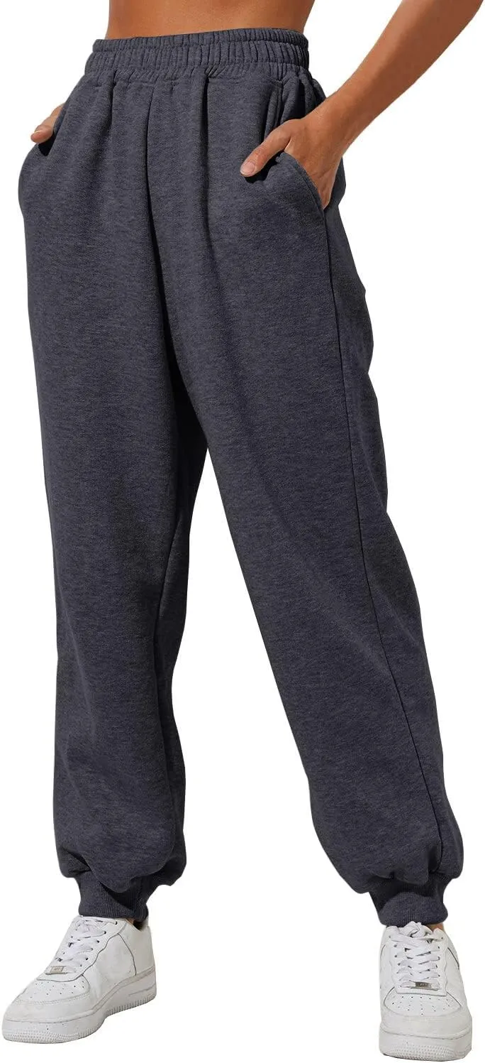 Yovela Sweatpants Women Baggy High Waisted Sweat Pants Fall Clothes Casual Joggers Y2k Aesthetic Warm Trousers with Pockets