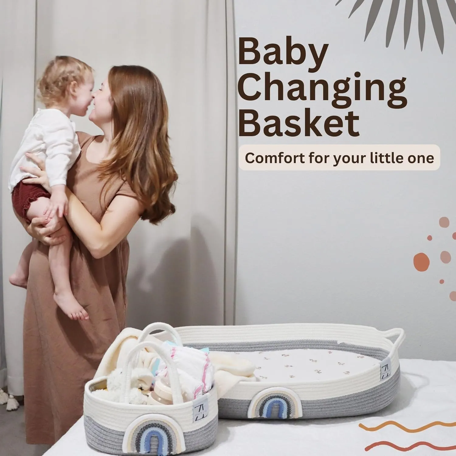 ZEAL'N LIFE Comprehensive Baby Changing Basket Bundle – Diaper Caddy, Blanket, Pad & Storage – Best Gift for Expected Moms – Big Bundle with Many Baby Gifts – Perfect for Newborns & Moms (Grey)