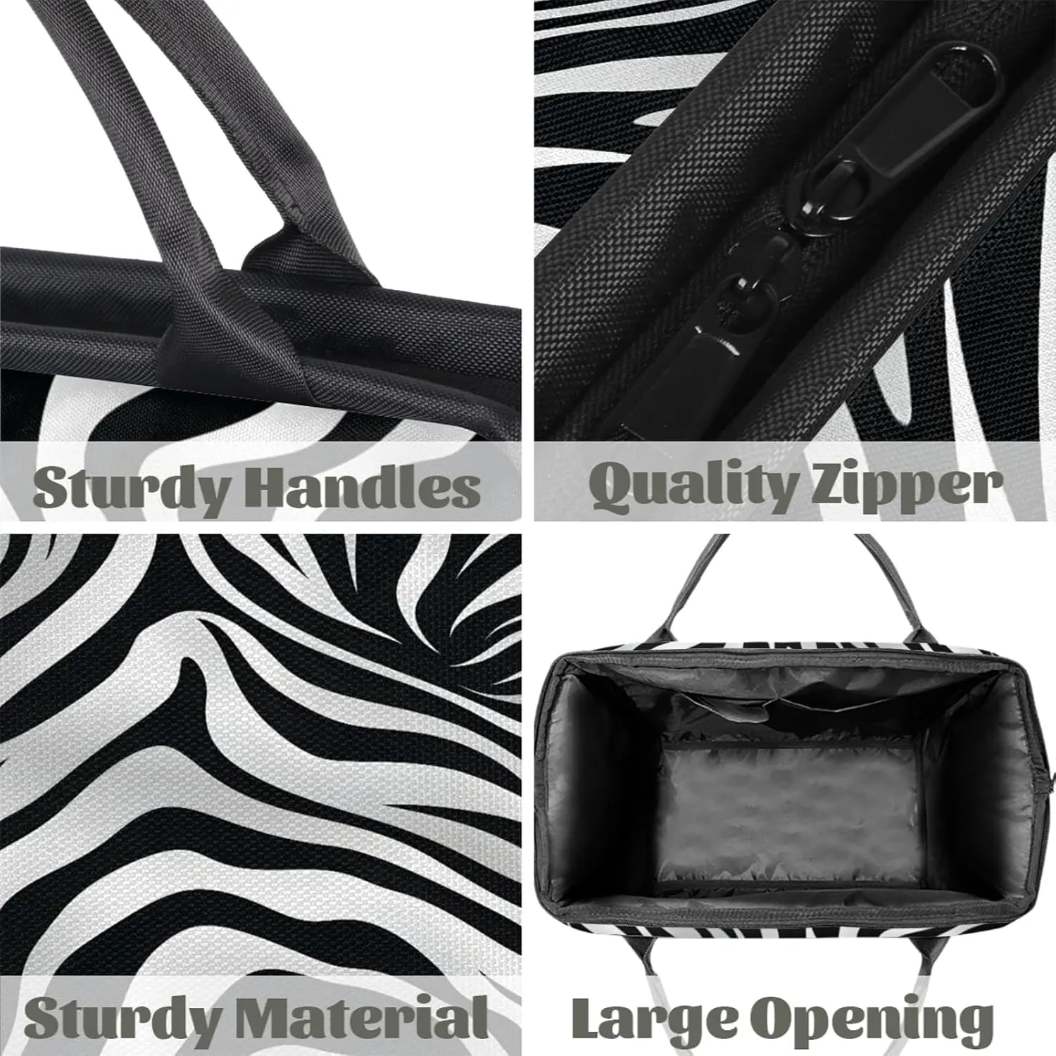 Zebra Animal Skin Large Travel Duffel Bag Gym Tote Bag for Women Men Waterproof Weekend Overnight Bag Carry On Tote Luggage with Pocket Personal Item Bags Sports Bag fit Travel Sports Gym Yoga