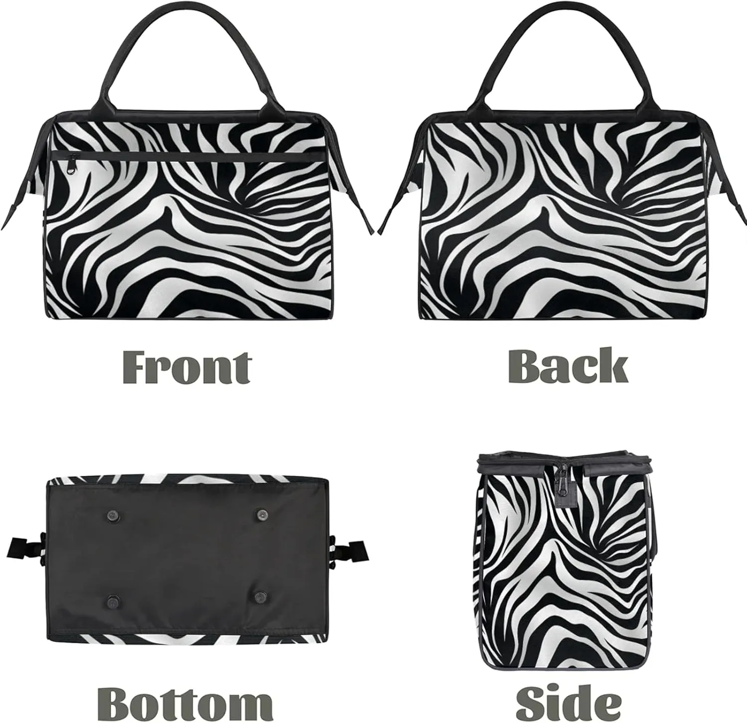 Zebra Animal Skin Large Travel Duffel Bag Gym Tote Bag for Women Men Waterproof Weekend Overnight Bag Carry On Tote Luggage with Pocket Personal Item Bags Sports Bag fit Travel Sports Gym Yoga