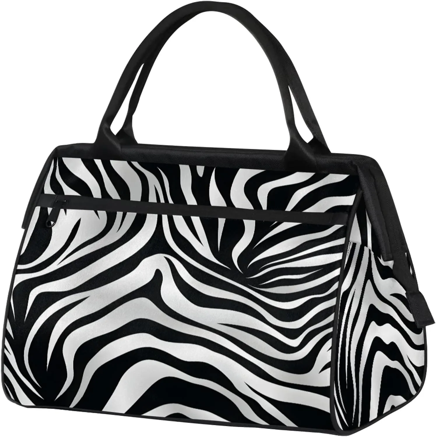 Zebra Animal Skin Large Travel Duffel Bag Gym Tote Bag for Women Men Waterproof Weekend Overnight Bag Carry On Tote Luggage with Pocket Personal Item Bags Sports Bag fit Travel Sports Gym Yoga