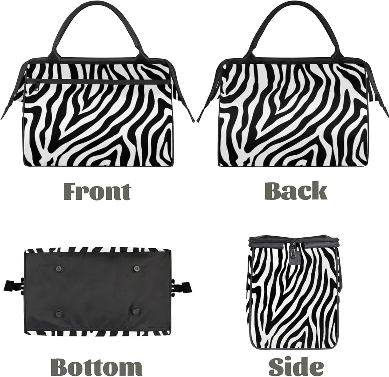 Zebra Skin Abstract Large Travel Duffel Bag Gym Tote Bag for Women Men Waterproof Weekend Overnight Bag Carry On Tote Luggage with Pocket Personal Item Bags Sports Bag fit Travel Sports Gym Yoga
