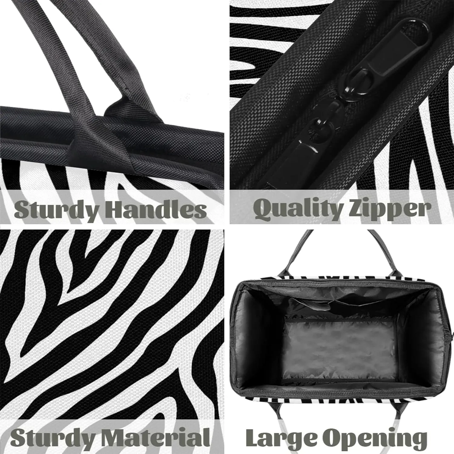 Zebra Skin Abstract Large Travel Duffel Bag Gym Tote Bag for Women Men Waterproof Weekend Overnight Bag Carry On Tote Luggage with Pocket Personal Item Bags Sports Bag fit Travel Sports Gym Yoga