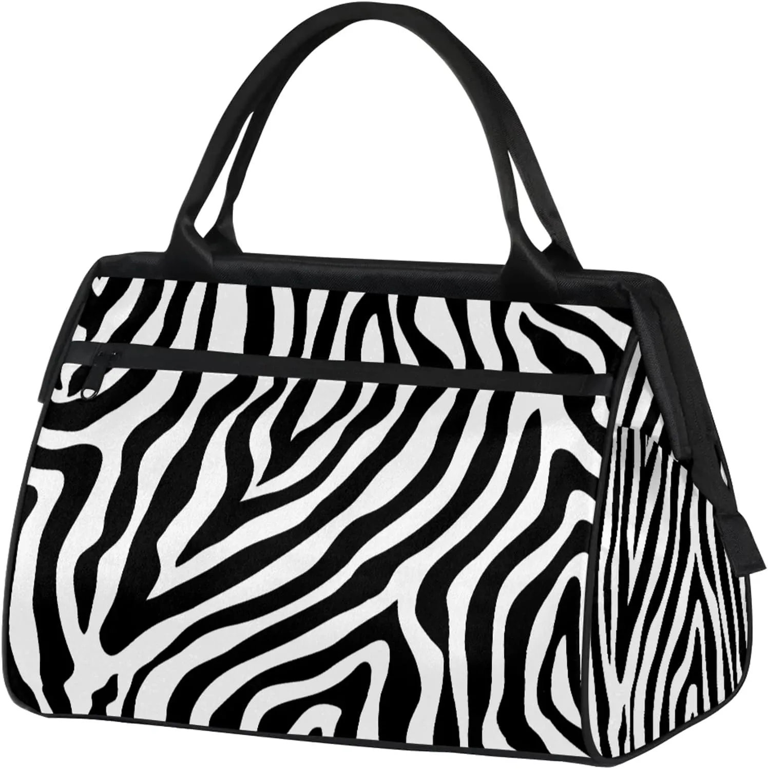 Zebra Skin Abstract Large Travel Duffel Bag Gym Tote Bag for Women Men Waterproof Weekend Overnight Bag Carry On Tote Luggage with Pocket Personal Item Bags Sports Bag fit Travel Sports Gym Yoga