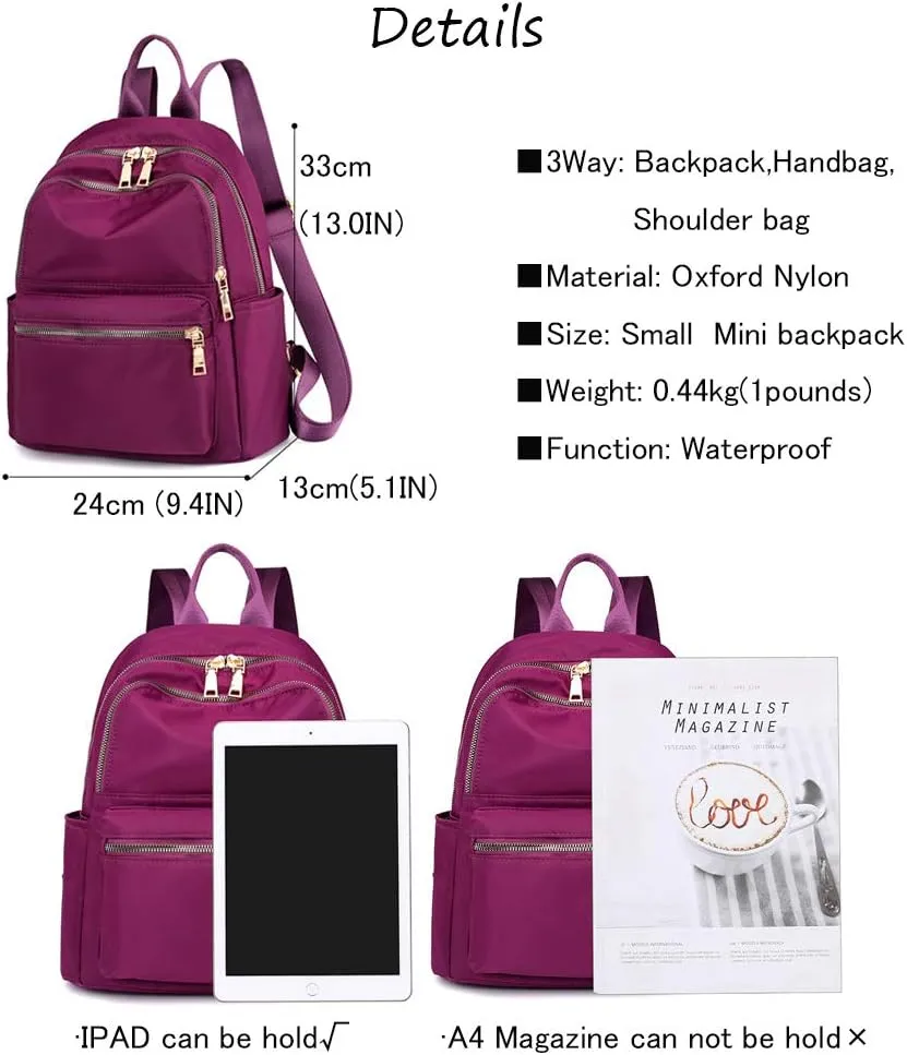 zhongningyifeng Backpack Purse for Women Small Rucksack Fashion Mini Daypack Shoulder Bag Ladies (black1)