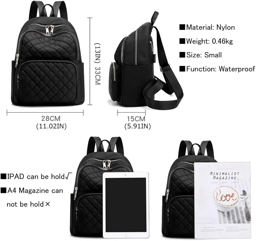 zhongningyifeng Backpack Purse for Women Small Rucksack Fashion Mini Daypack Shoulder Bag Ladies (black2)