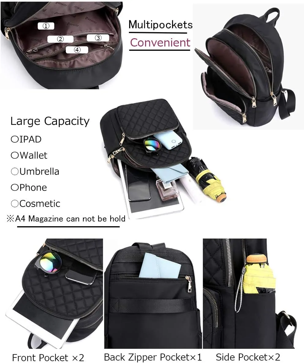 zhongningyifeng Backpack Purse for Women Small Rucksack Fashion Mini Daypack Shoulder Bag Ladies (black2)